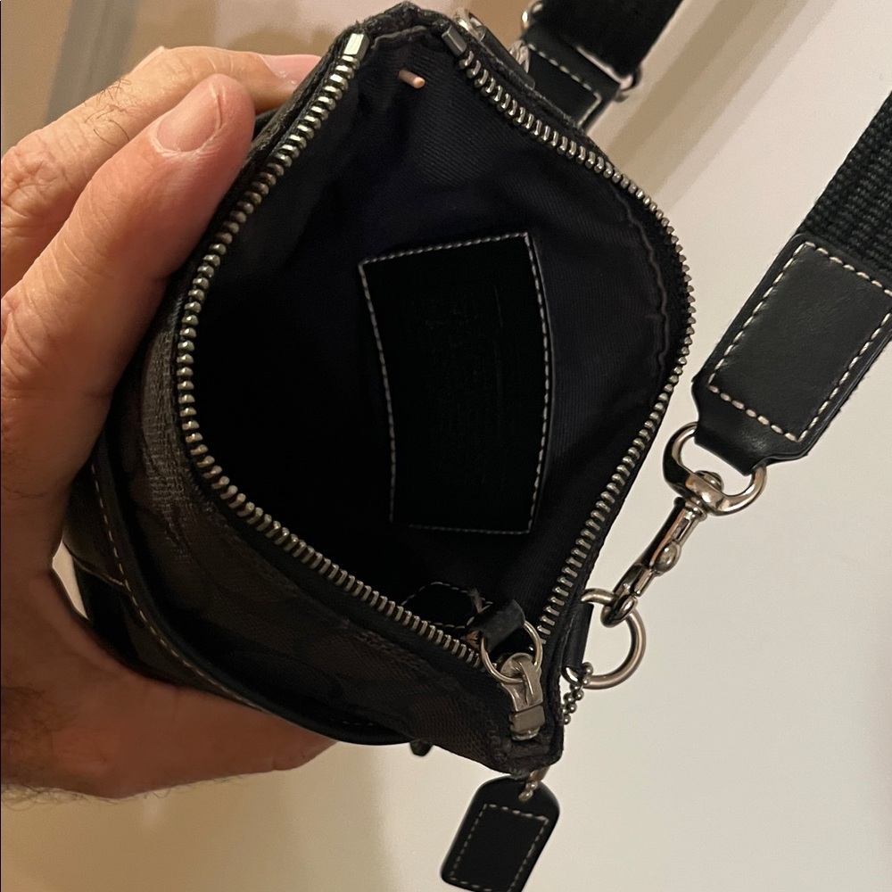 Coach Black Signature Patterned Crossbody Bag - Picture 10 of 10